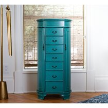 Teal jewelry outlet armoire